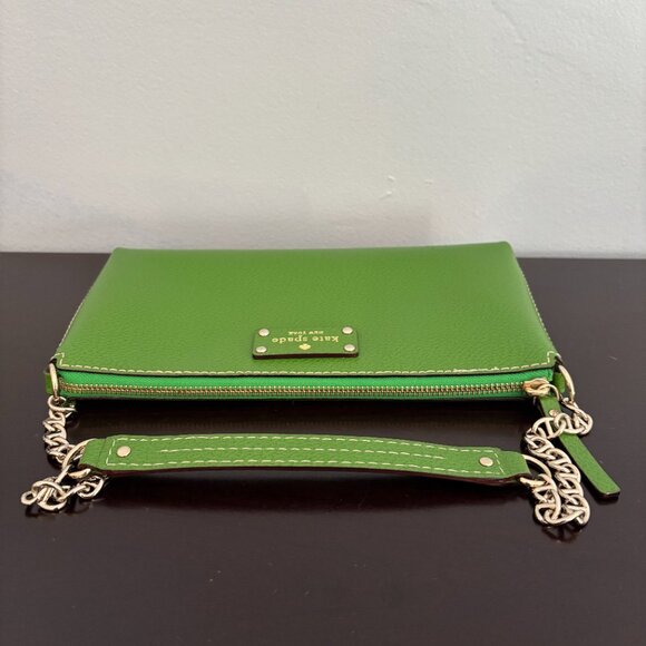 Kate Spade Wellesley Byrd Green Leather Gold Chain Shoulder Mini Bag - Picture 5 of 9